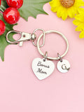 Bonus Mom Silver Heart Keychain – Sweet Gift for Her from Family, D620