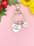 Bonus Daughter Silver Heart Keychain – Sweet Gift for Her from Family, D621