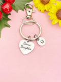 Bonus Daughter Silver Heart Keychain – Sweet Gift for Her from Family, D621