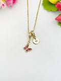 16K Gold Plated Tiny Pink Butterfly Cubic Zirconia Charm Necklace, Dainty Personalized Gift, N6993