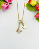 16K Gold Plated Tiny Butterfly Cubic Zirconia Charm Necklace, Dainty Personalized Gift, N6996