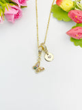 16K Gold Plated Tiny Colorful Butterfly Cubic Zirconia Charm Necklace, Dainty Personalized Gift, N6999