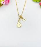 18K Gold Plated Teardrop Cubic Zirconia Charm Necklace, Dainty Personalized Gift, N7001C