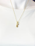 18K Gold Plated Teardrop Cubic Zirconia Charm Necklace, Dainty Personalized Gift, N7001C