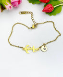 Anchor Gold Bracelet – Dainty Nautical Charm Bracelet Ocean Lover Gift Jewelry, N6906