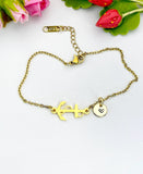 Anchor Gold Bracelet – Dainty Nautical Charm Bracelet Ocean Lover Gift Jewelry, N6906