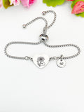 Lotus Flower Heart Charm Silver or Gold Bracelet – Dainty Floral Gift Jewelry, N630