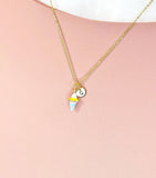 Gold Ice Cream Cone Pendant Necklace – Dainty Dessert Charm Gift Jewelry, N6910