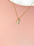 Gold Ice Cream Cone Pendant Necklace – Dainty Dessert Charm Gift Jewelry, N6910