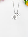 Silver Nerium Oleander Flower Necklace, Floral Pendant, Dainty Jewelry, D610S