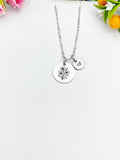 Silver Nerium Oleander Flower Necklace, Floral Pendant, Dainty Jewelry, D610S