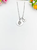 Silver Nerium Oleander Flower Necklace, Floral Pendant, Dainty Jewelry, D610S