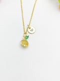 Silver or Gold Cubic Zirconia Orange Slice Necklace, Birthday Gift, N5592