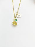 Silver or Gold Cubic Zirconia Orange Slice Necklace, Birthday Gift, N5592