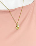 Silver or Gold Cubic Zirconia Orange Slice Necklace, Birthday Gift, N5592