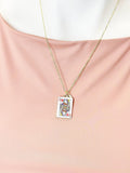 Gold Queen of Heart Play Card Charm Necklace, N5667