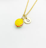 Gold Hamburger Pendant Necklace – Dainty Food Charm Gift Jewelry, N6911