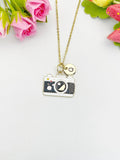Gold Camera Pendant Necklace – Dainty Photographer Charm Gift Jewelry, N6912