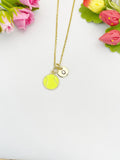Gold Tennis Ball Pendant Necklace – Dainty Sports Charm Gift Jewelry, N6913