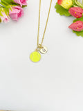 Gold Tennis Ball Pendant Necklace – Dainty Sports Charm Gift Jewelry, N6913