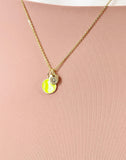 Gold Tennis Ball Pendant Necklace – Dainty Sports Charm Gift Jewelry, N6913