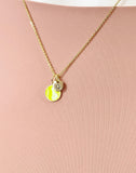 Gold Tennis Ball Pendant Necklace – Dainty Sports Charm Gift Jewelry, N6913