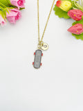 Gold Skateboard Pendant Necklace – Dainty Sports Charm Gift Jewelry, N6914