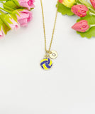 Gold Volleyball Pendant Necklace – Dainty Sports Charm Gift Jewelry, N6917