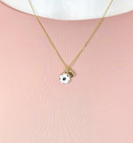 Gold Soccer Pendant Necklace – Dainty Sports Charm Gift Jewelry, N6918