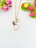 Gold Pen Holder Pendant Necklace – Dainty Writer Charm Gift Jewelry, N6919
