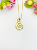 18K Gold Plated Nautilus Shell Pendant Necklace – Dainty Beach Lover Gift Jewelry, N6921