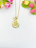 18K Gold Plated Nautilus Shell Pendant Necklace – Dainty Beach Lover Gift Jewelry, N6921