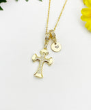 18K Gold Plated Cross Cubic Zirconia Charm Necklace, Dainty Faith Personalized Gift, N7018