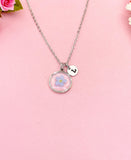 Silver Real Forget Me Not Necklace, Dried Press Flower Jewelry Gift, N6600S