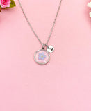 Silver Real Forget Me Not Necklace, Dried Press Flower Jewelry Gift, N6600S