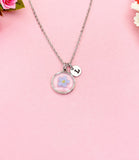 Silver Real Forget Me Not Necklace, Dried Press Flower Jewelry Gift, N6600S
