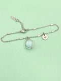 Silver or Gold Jade Bracelet, Natural Gemstone Jewelry N3961B