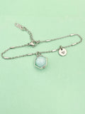 Silver or Gold Jade Bracelet, Natural Gemstone Jewelry N3961B
