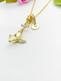 18K Gold Plated Whale Pendant Necklace – Cubic Zirconia Ocean Charm