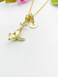 18K Gold Plated Whale Pendant Necklace – Cubic Zirconia Ocean Charm