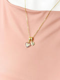 18K Gold Plated Heart Pendant Necklace with Initial Charm – Cubic Zirconia, Brass Chain