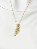 18K Gold Plated Jellyfish Pendant Necklace, Cubic Zirconia Charm, Ocean Beach Jewelry