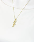 Seahorse Gold Necklace, Gift for Conservation Scientist, Wildlife Research Assistant, Field Technician, Ecologist, Biologist, N6931