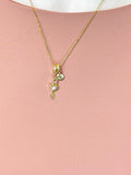 18K Gold Plated Crab Pendant Necklace, Cubic Zirconia, Ocean Beach Charm