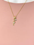 18K Gold Plated Crab Pendant Necklace, Cubic Zirconia, Ocean Beach Charm