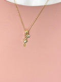 18K Gold Plated Crab Pendant Necklace, Cubic Zirconia, Ocean Beach Charm
