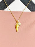 Gold Ice Cream Cone Necklace Birthday Gifts, Personalized Gifts, N5200