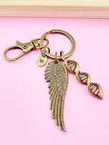 Bronze DNA Angel Wing Charm Keychain, N4669W