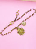 Bronze Sunflower Charm Necklace, N1573BR