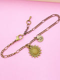 Bronze Sunflower Charm Necklace, N1573BR